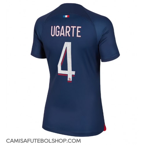 Camisa de time de futebol Paris Saint-Germain Manuel Ugarte #4 Replicas 1º Equipamento Feminina 2023-24 Manga Curta